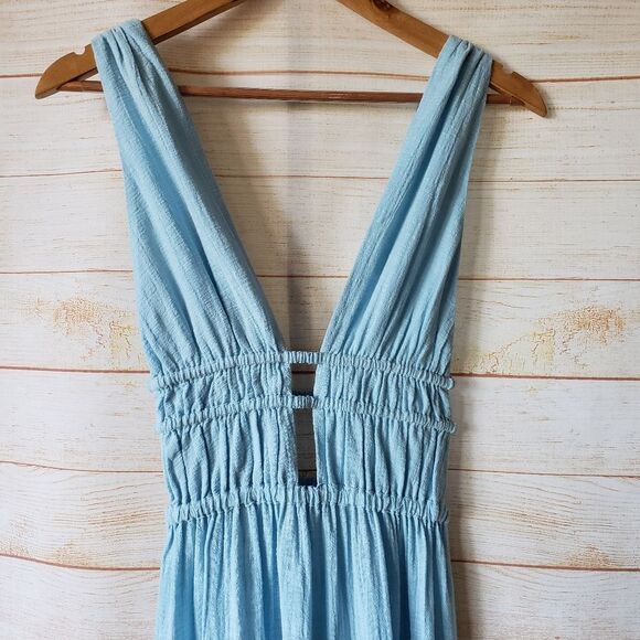 L*space Kira Cotton Coverup Maxi Cutout Dress in Sky Blue - Picture 2 of 12